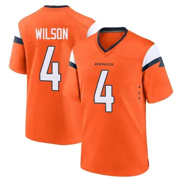 Youth Denver Broncos Zach Wilson Orange Game Jersey By Nike